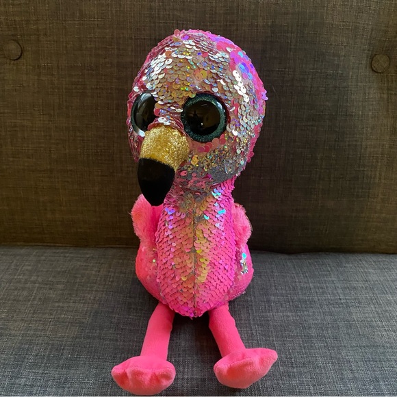 TY Flippables Sequin Plush - PINKY the Flamingo 17” - Picture 2 of 7